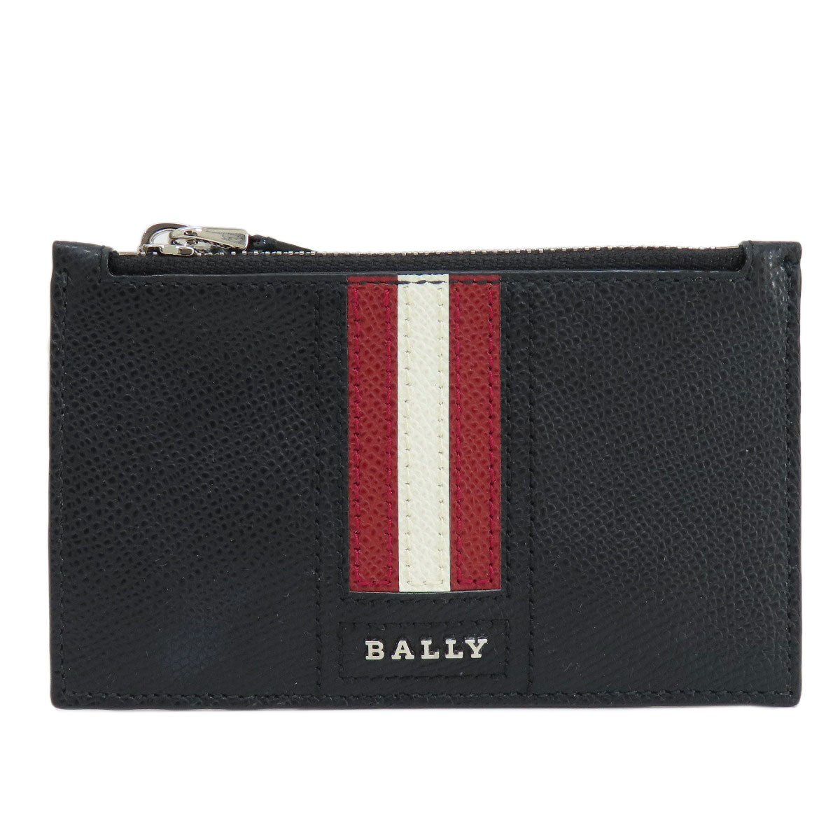 BALLY Barry Stripe Card Case Leather Ladies [Used]