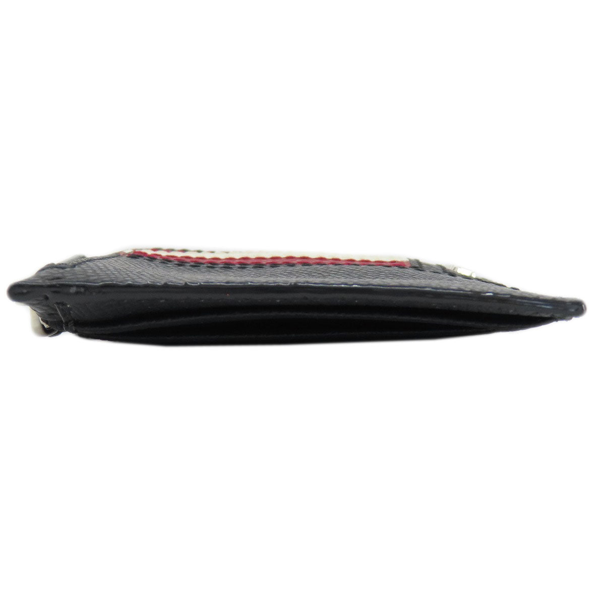 BALLY Barry Stripe Card Case Leather Ladies [Used]