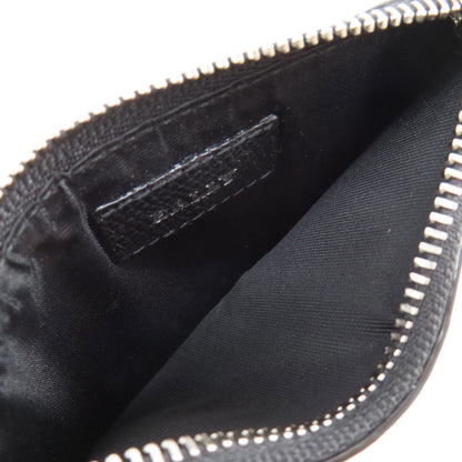 BALLY Barry Stripe Card Case Leather Ladies [Used]