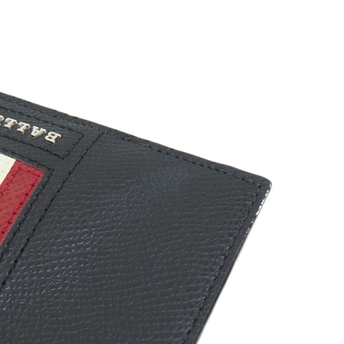BALLY Barry Stripe Card Case Leather Ladies [Used]