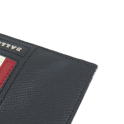 BALLY Barry Stripe Card Case Leather Ladies [Used]