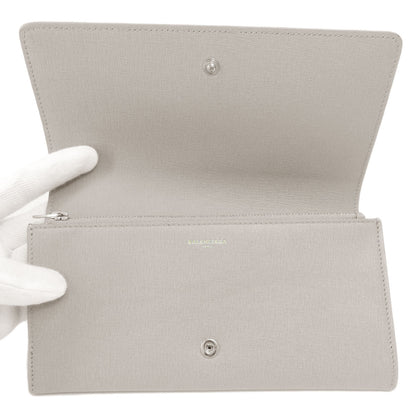 BALENCIAGA 490624 logo Long wallet (with coin pocket) Leather Ladies [Used]