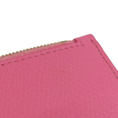 CELINE logo Card Case Leather Ladies [Used]