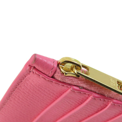 CELINE logo Card Case Leather Ladies [Used]