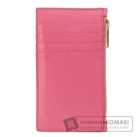 CELINE logo Card Case Leather Ladies [Used]