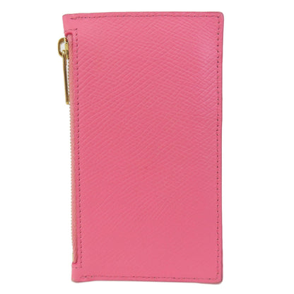 CELINE logo Card Case Leather Ladies [Used]