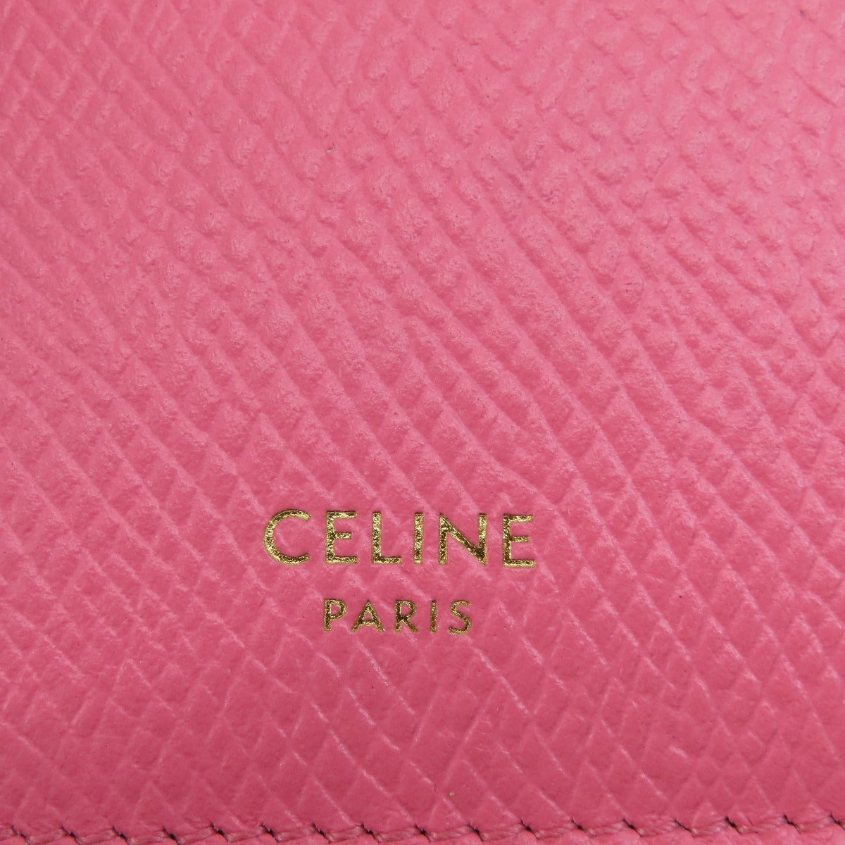 CELINE logo Card Case Leather Ladies [Used]