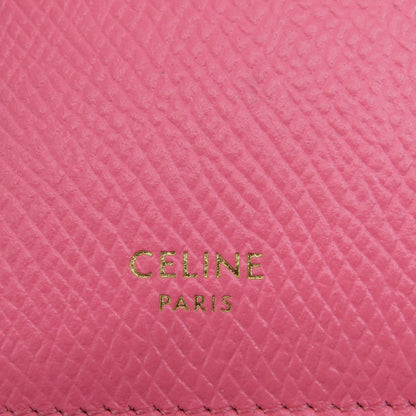 CELINE logo Card Case Leather Ladies [Used]