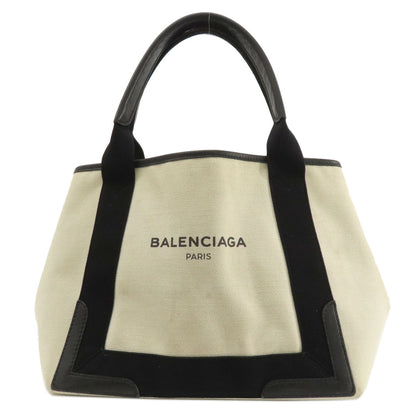 BALENCIAGA 339933 NAVY CABAS S S Tote Bag Canvas Ladies [Used]