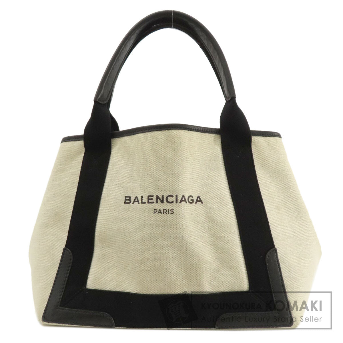 BALENCIAGA 339933 NAVY CABAS S S Tote Bag Canvas Ladies [Used]
