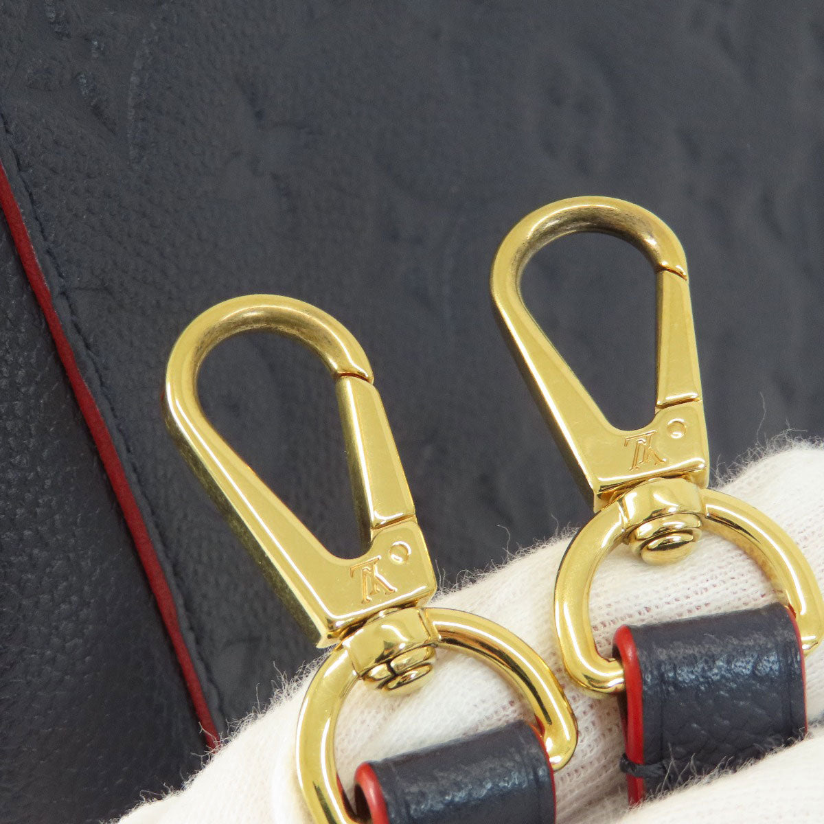 LOUIS VUITTON M42746 Montaigne MM Marine Rouge Handbag Empreinte Ladies [Used]