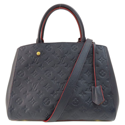 LOUIS VUITTON M42746 Montaigne MM Marine Rouge Handbag Empreinte Ladies [Used]