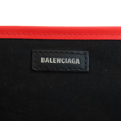 BALENCIAGA 329933 NAVY CABAS flower motif Handbag Canvas Ladies [Used]