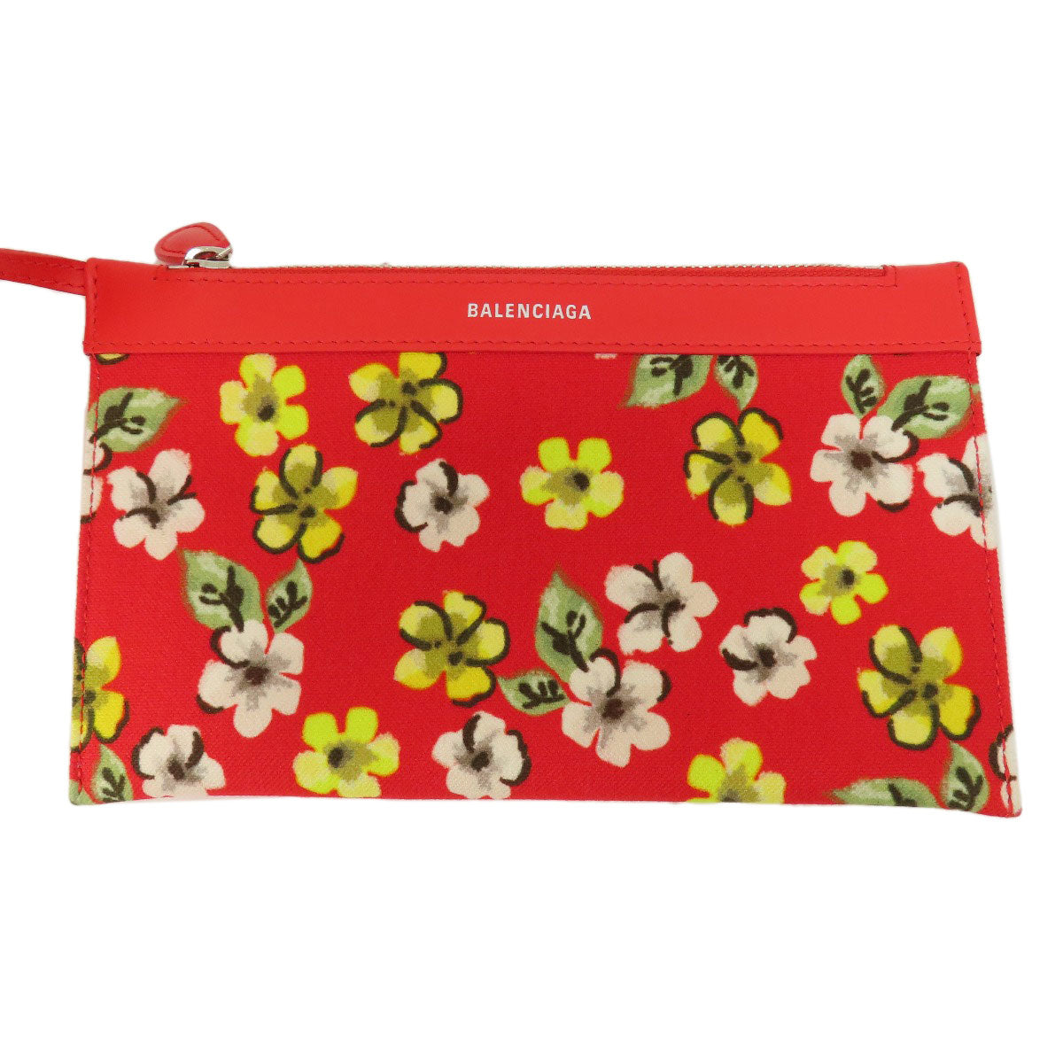 BALENCIAGA 329933 NAVY CABAS flower motif Handbag Canvas Ladies [Used]