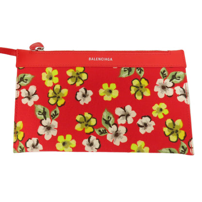 BALENCIAGA 329933 NAVY CABAS flower motif Handbag Canvas Ladies [Used]