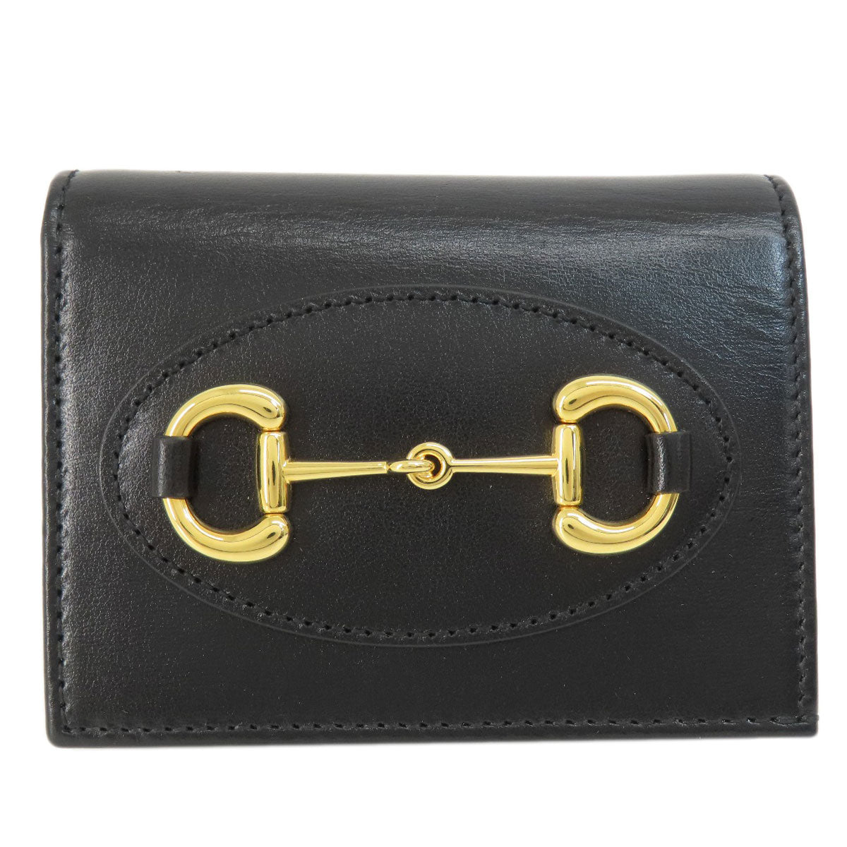 GUCCI 621887 Horsebit Bifold Wallet with Coin Pocket Leather Ladies [Used]