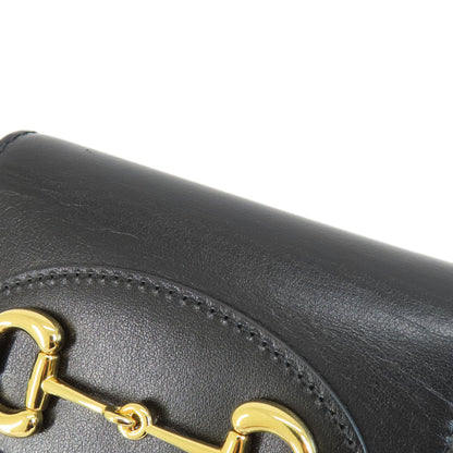 GUCCI 621887 Horsebit Bifold Wallet with Coin Pocket Leather Ladies [Used]