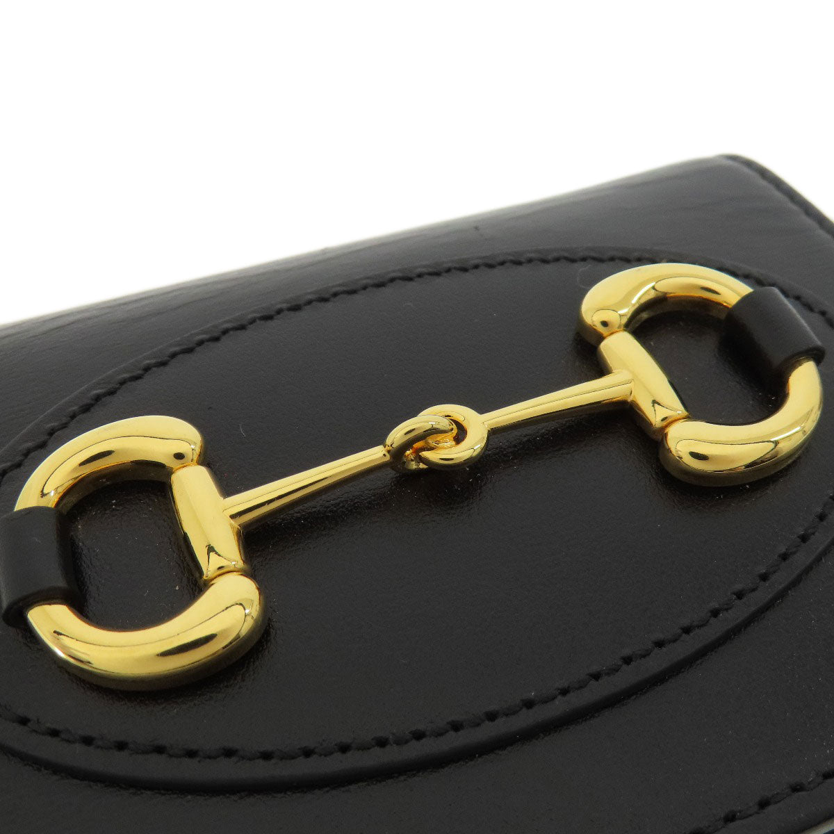 GUCCI 621887 Horsebit Bifold Wallet with Coin Pocket Leather Ladies [Used]