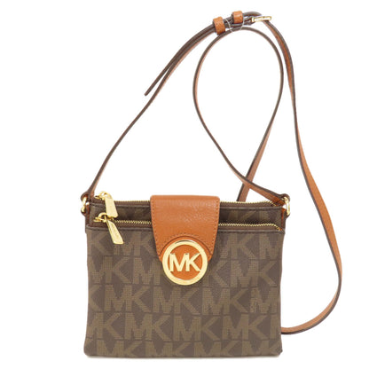Michael Kors MK signature Shoulder Bag Leather Coated CanvasLadies [Used]