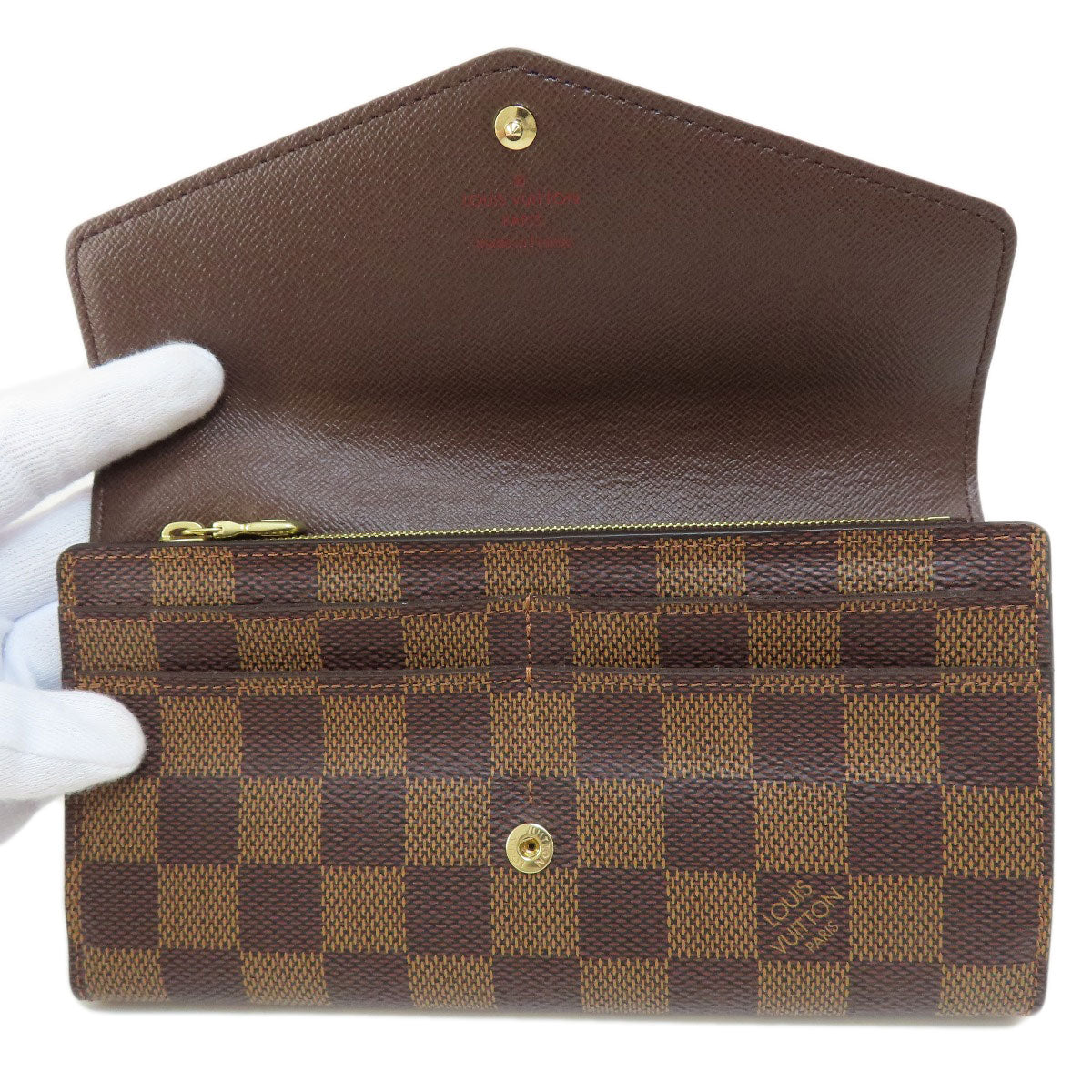 LOUIS VUITTON  N63209 Long wallet (with coin pocket) Portefeiulle Â· Sarah Damier canvas Ladies