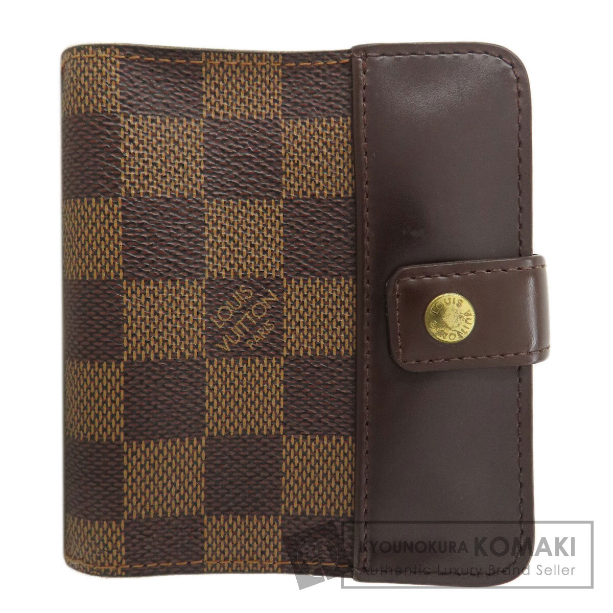 LOUIS VUITTON  M61668 Bifold Wallet with Coin Pocket Compact zip Damier canvas Ladies