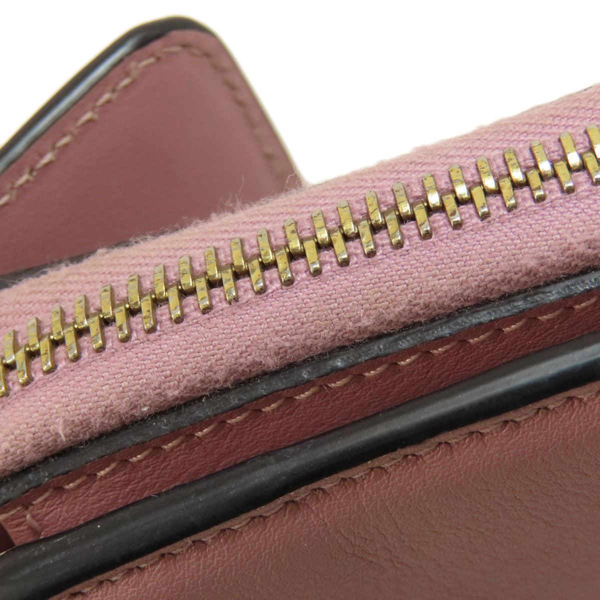 VALENTINO GARAVANI Studs Bifold Wallet with Coin Pocket Leather Ladies [Used]