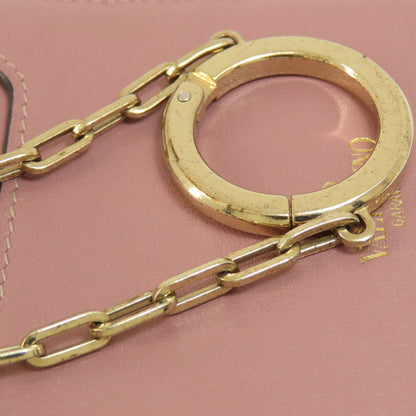 VALENTINO GARAVANI Studs Bifold Wallet with Coin Pocket Leather Ladies [Used]