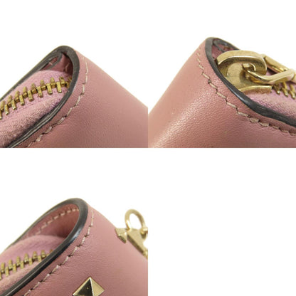 VALENTINO GARAVANI Studs Bifold Wallet with Coin Pocket Leather Ladies [Used]