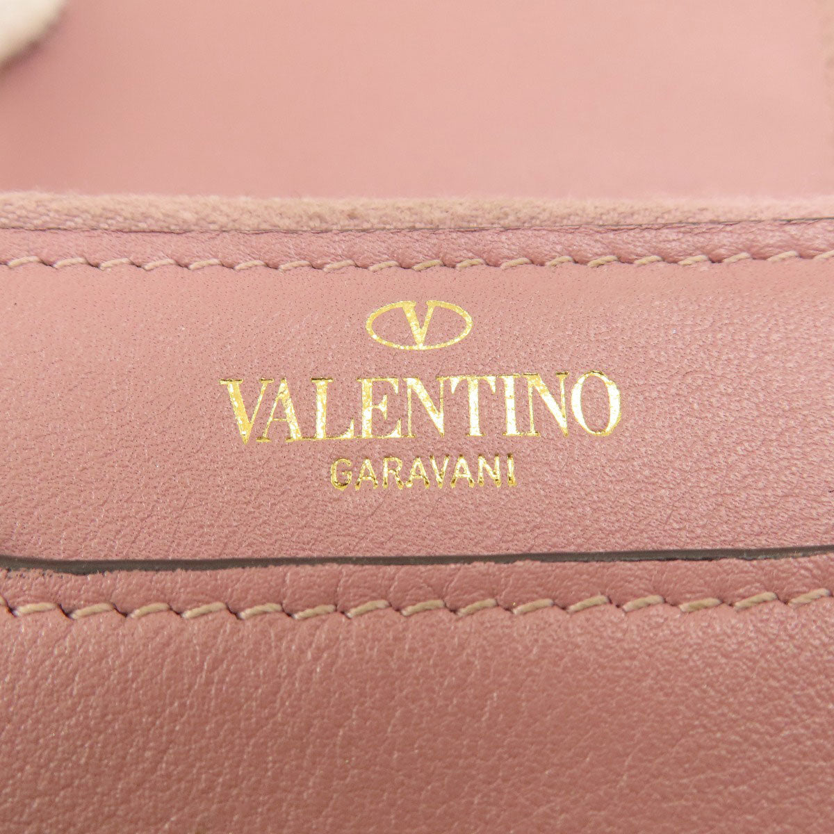 VALENTINO GARAVANI Studs Bifold Wallet with Coin Pocket Leather Ladies [Used]