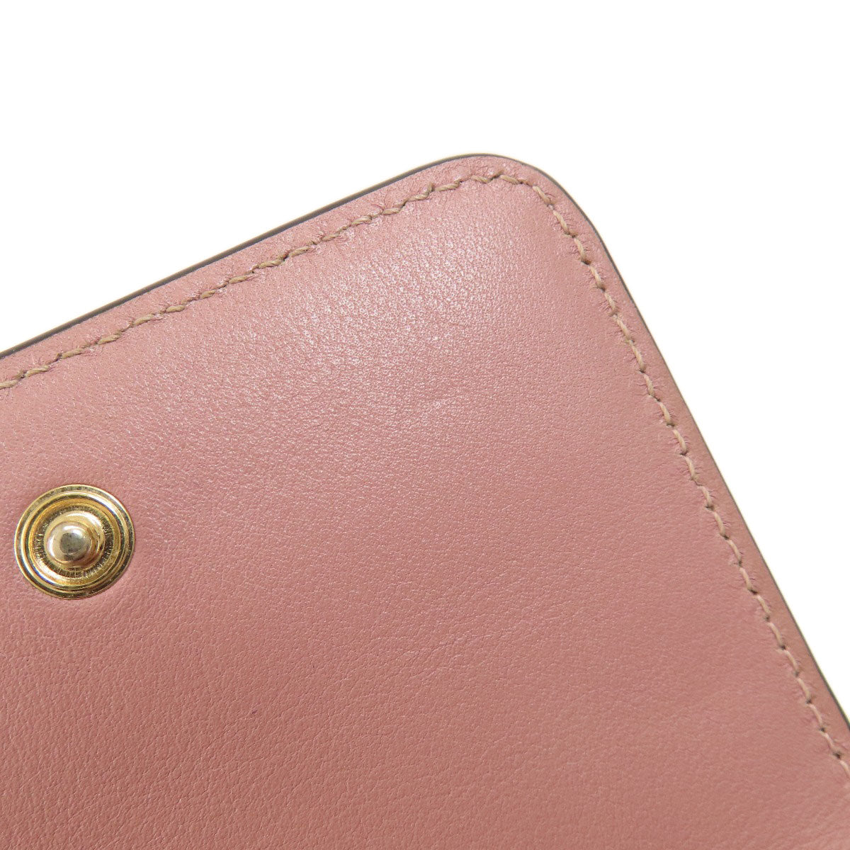 VALENTINO GARAVANI Studs Bifold Wallet with Coin Pocket Leather Ladies [Used]