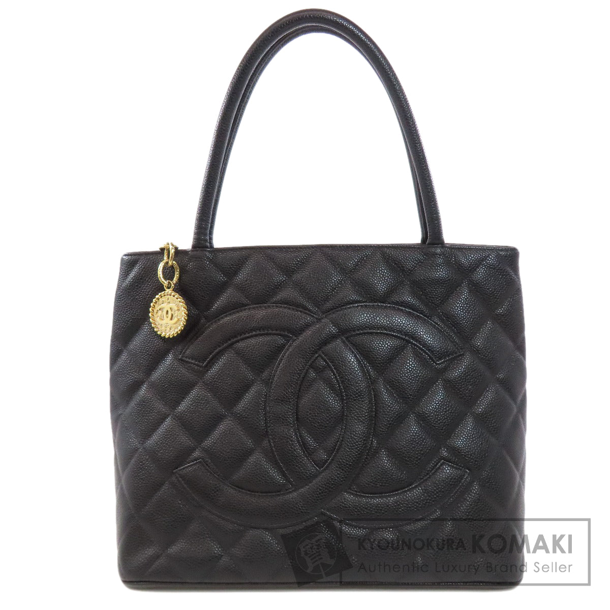 CHANEL   Tote Bag Medallion GoldHardware Caviar skin Ladies