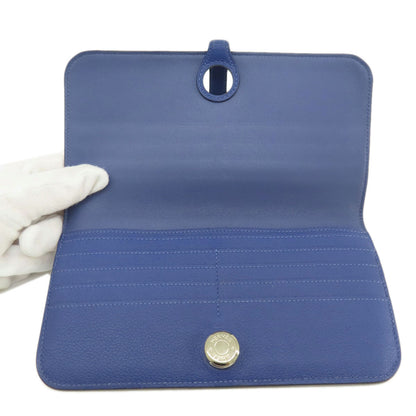 HERMES Dogon Long SilverHardware Long wallet (no coin pocket) Calf Ladies [Used]