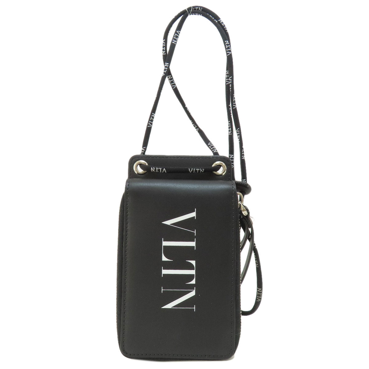 VALENTINO GARAVANI logo Bifold Wallet with Coin Pocket Leather Ladies [Used]