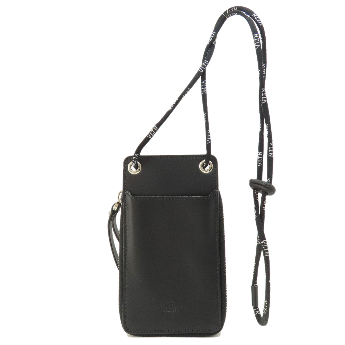 VALENTINO GARAVANI logo Bifold Wallet with Coin Pocket Leather Ladies [Used]