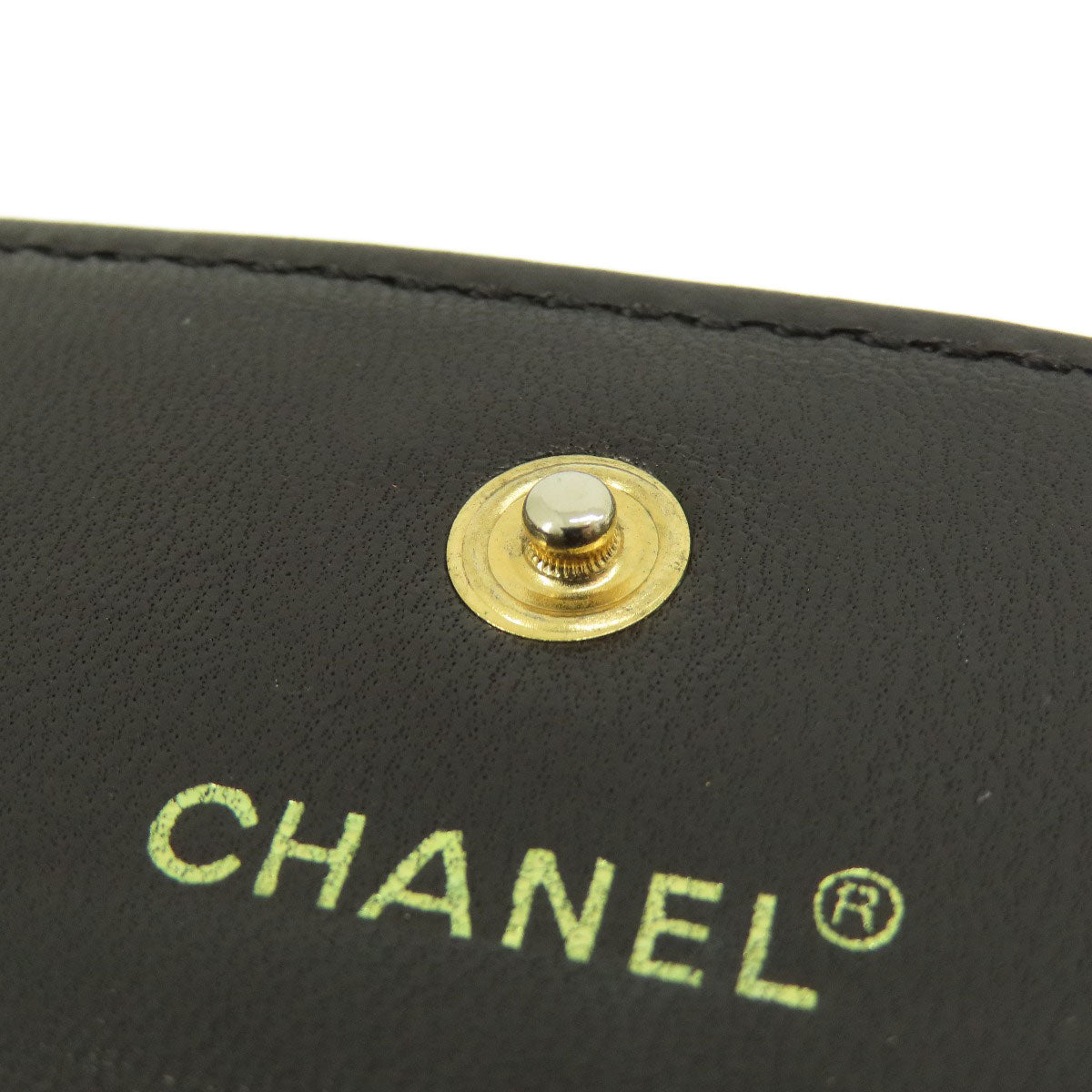 CHANEL   Bifold Wallet with Coin Pocket Chocolate Bar GoldHardware Calf Ladies