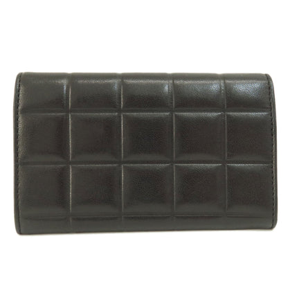 CHANEL   Bifold Wallet with Coin Pocket Chocolate Bar GoldHardware Calf Ladies