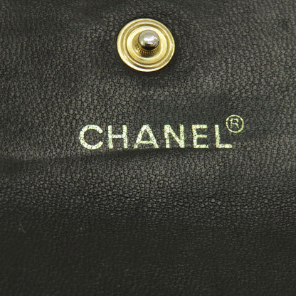 CHANEL   Bifold Wallet with Coin Pocket Chocolate Bar GoldHardware Calf Ladies