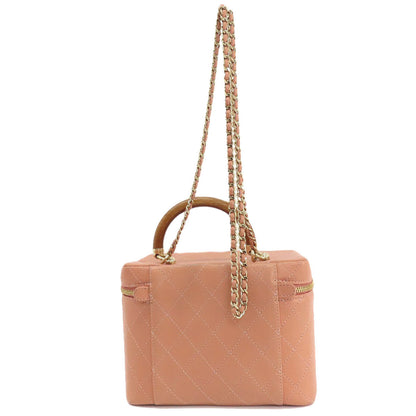 CHANEL Vanity 2WAY GoldHardware Handbag Calf Ladies [Used]
