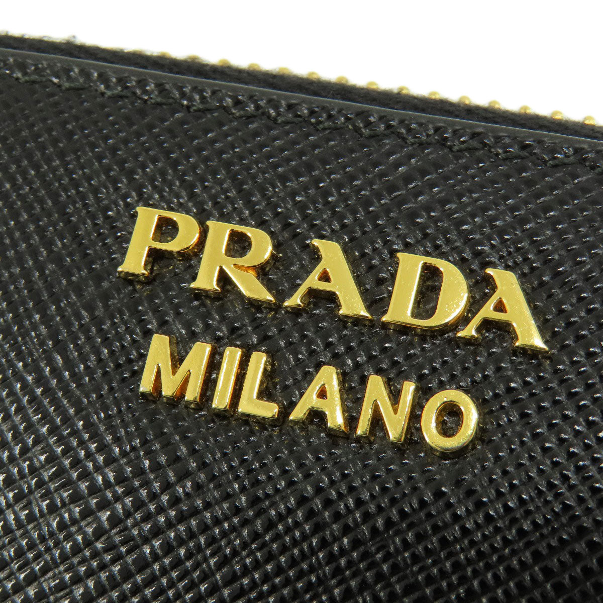 PRADA Saffiano Logo Hardware coin purse Leather Ladies [Used]