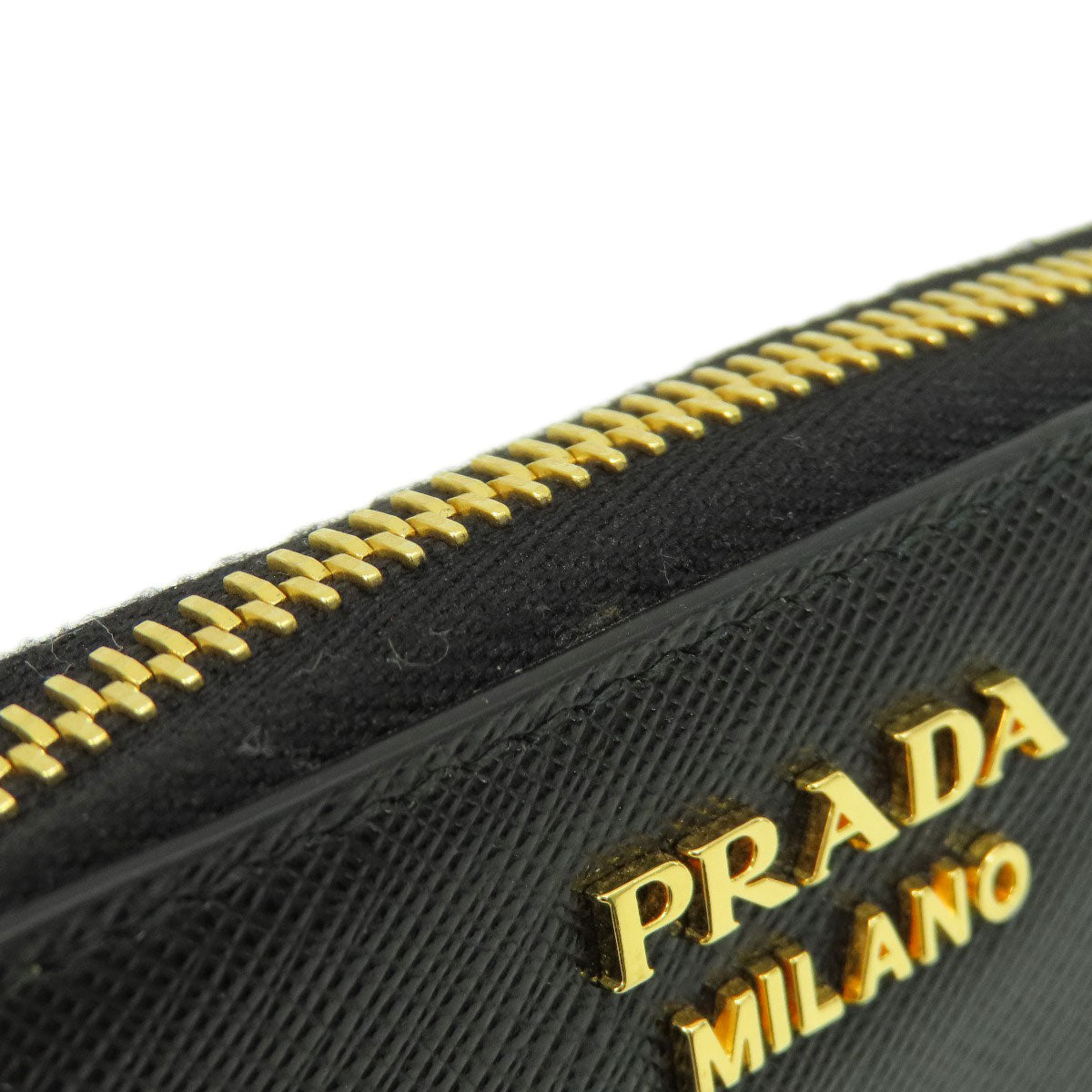 PRADA Saffiano Logo Hardware coin purse Leather Ladies [Used]