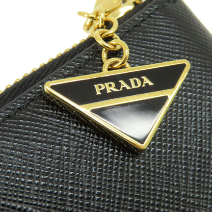 PRADA Saffiano Logo Hardware coin purse Leather Ladies [Used]