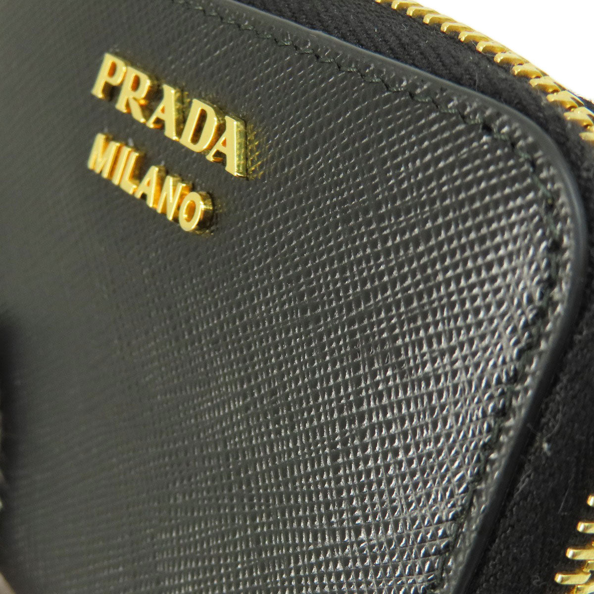 PRADA Saffiano Logo Hardware coin purse Leather Ladies [Used]