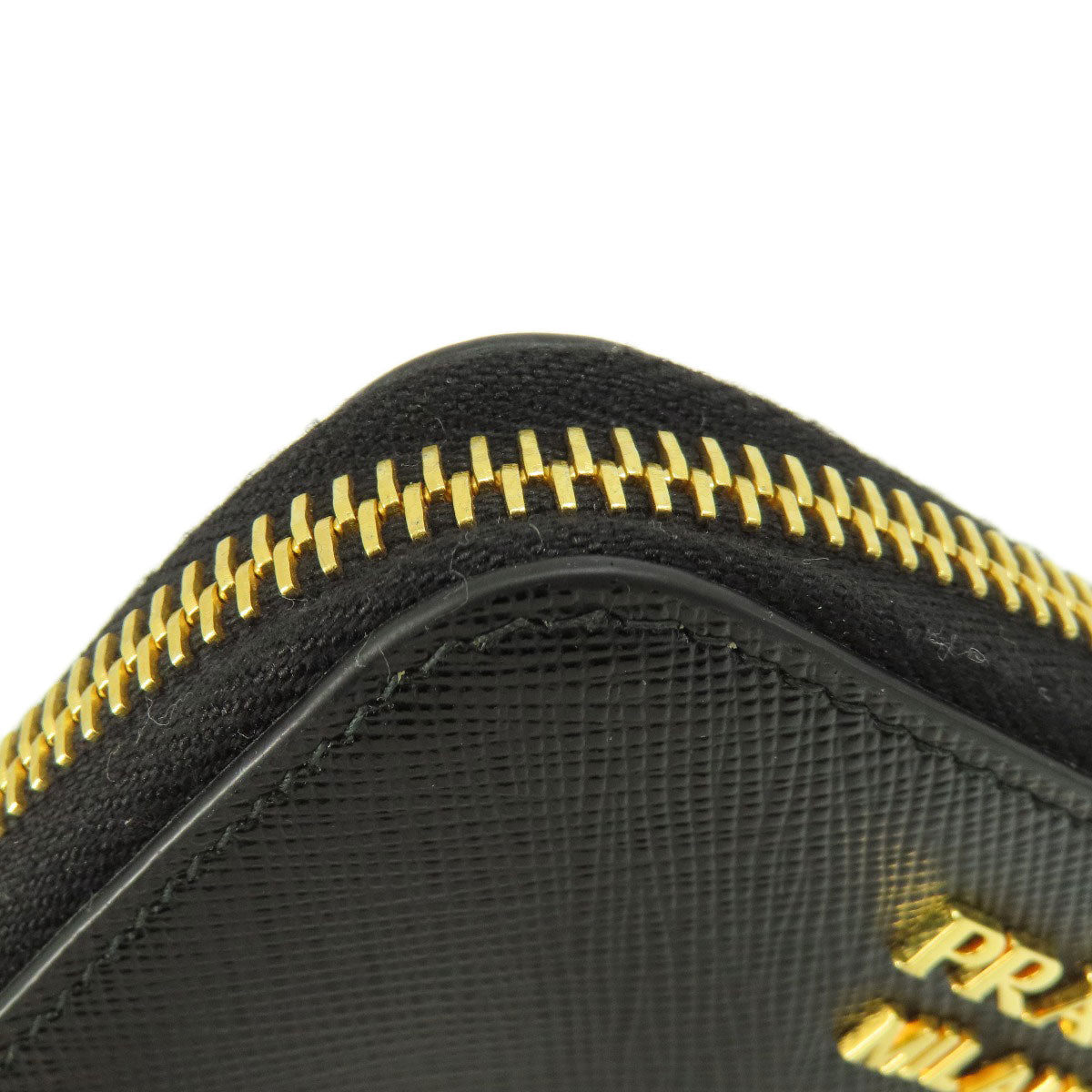 PRADA Saffiano Logo Hardware coin purse Leather Ladies [Used]