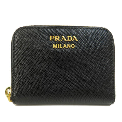 PRADA Saffiano Logo Hardware coin purse Leather Ladies [Used]