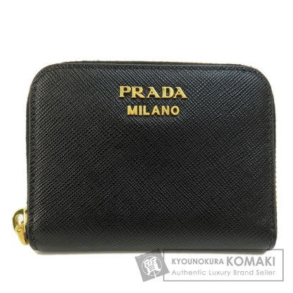 PRADA Saffiano Logo Hardware coin purse Leather Ladies [Used]