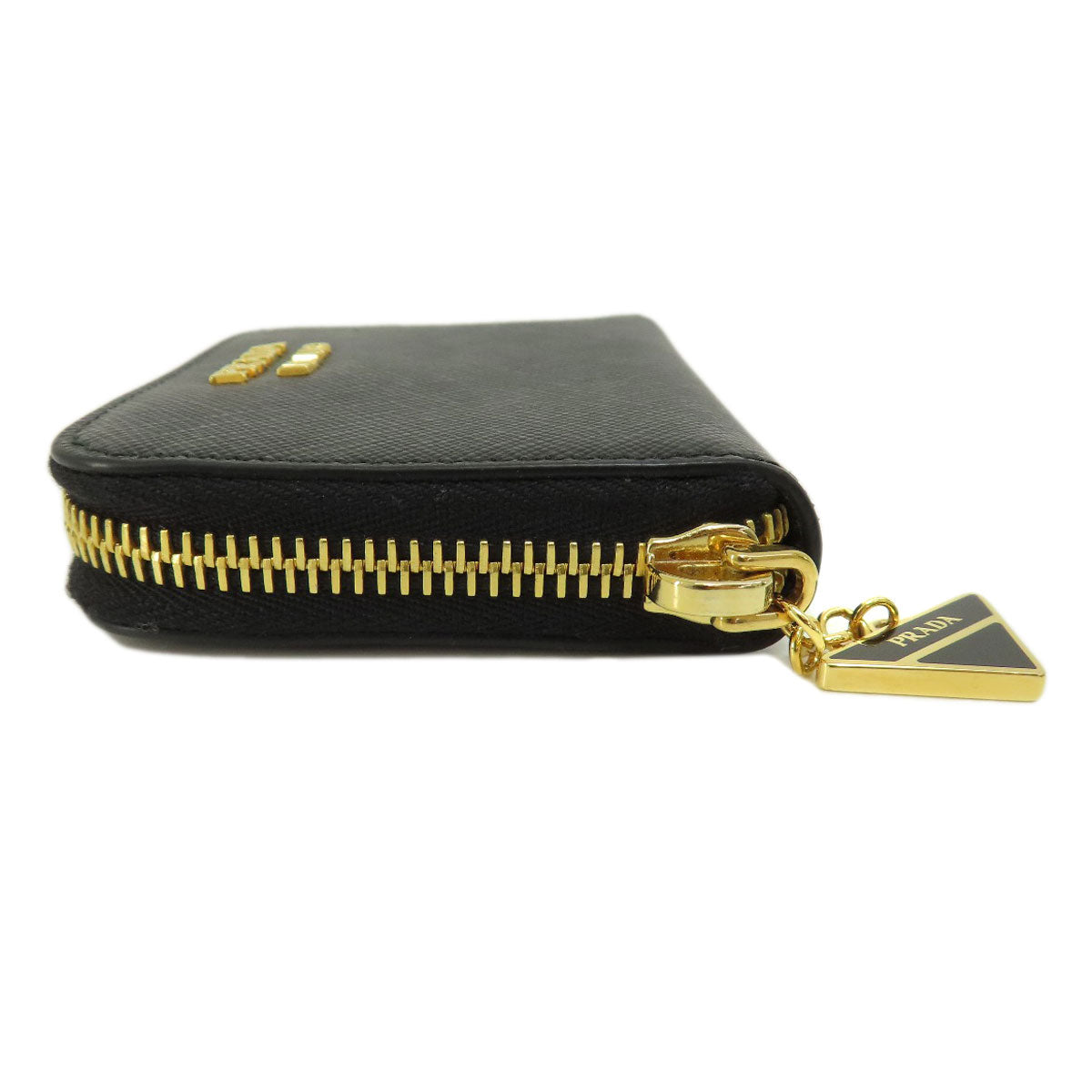 PRADA Saffiano Logo Hardware coin purse Leather Ladies [Used]