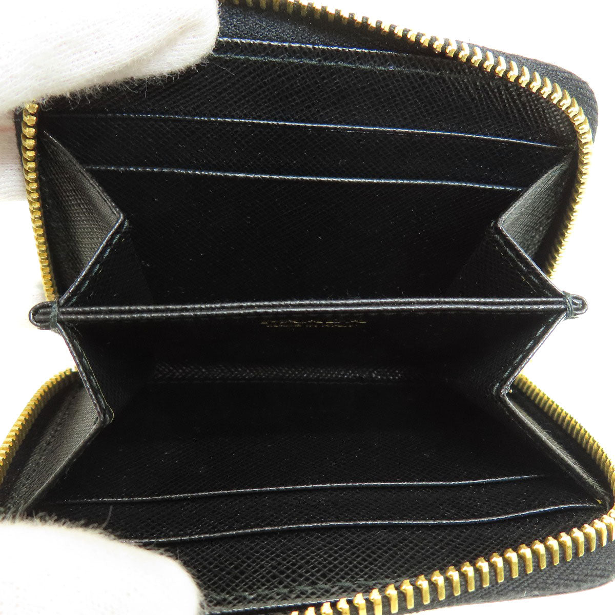 PRADA Saffiano Logo Hardware coin purse Leather Ladies [Used]