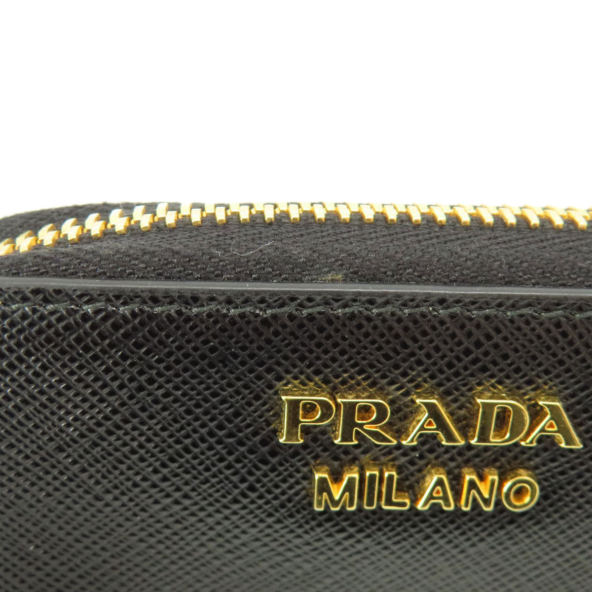PRADA Saffiano Logo Hardware coin purse Leather Ladies [Used]
