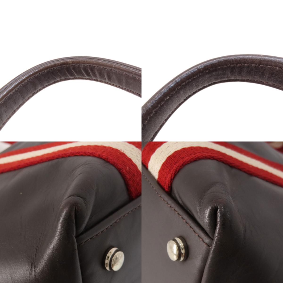 BALLY Barry Stripe Tote Bag Leather Ladies [Used]