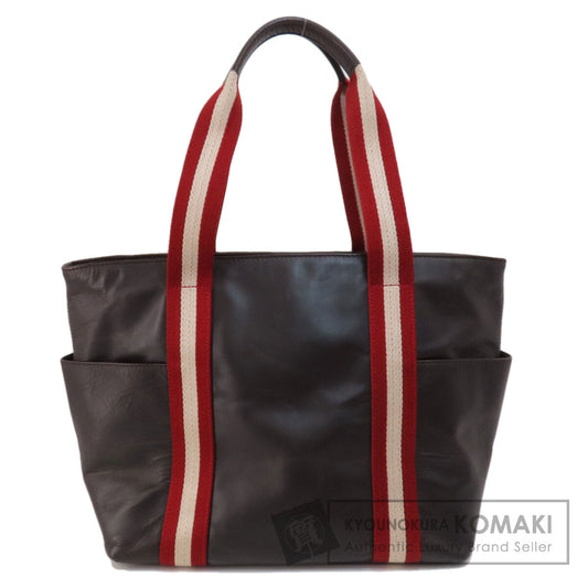 BALLY Barry Stripe Tote Bag Leather Ladies [Used]